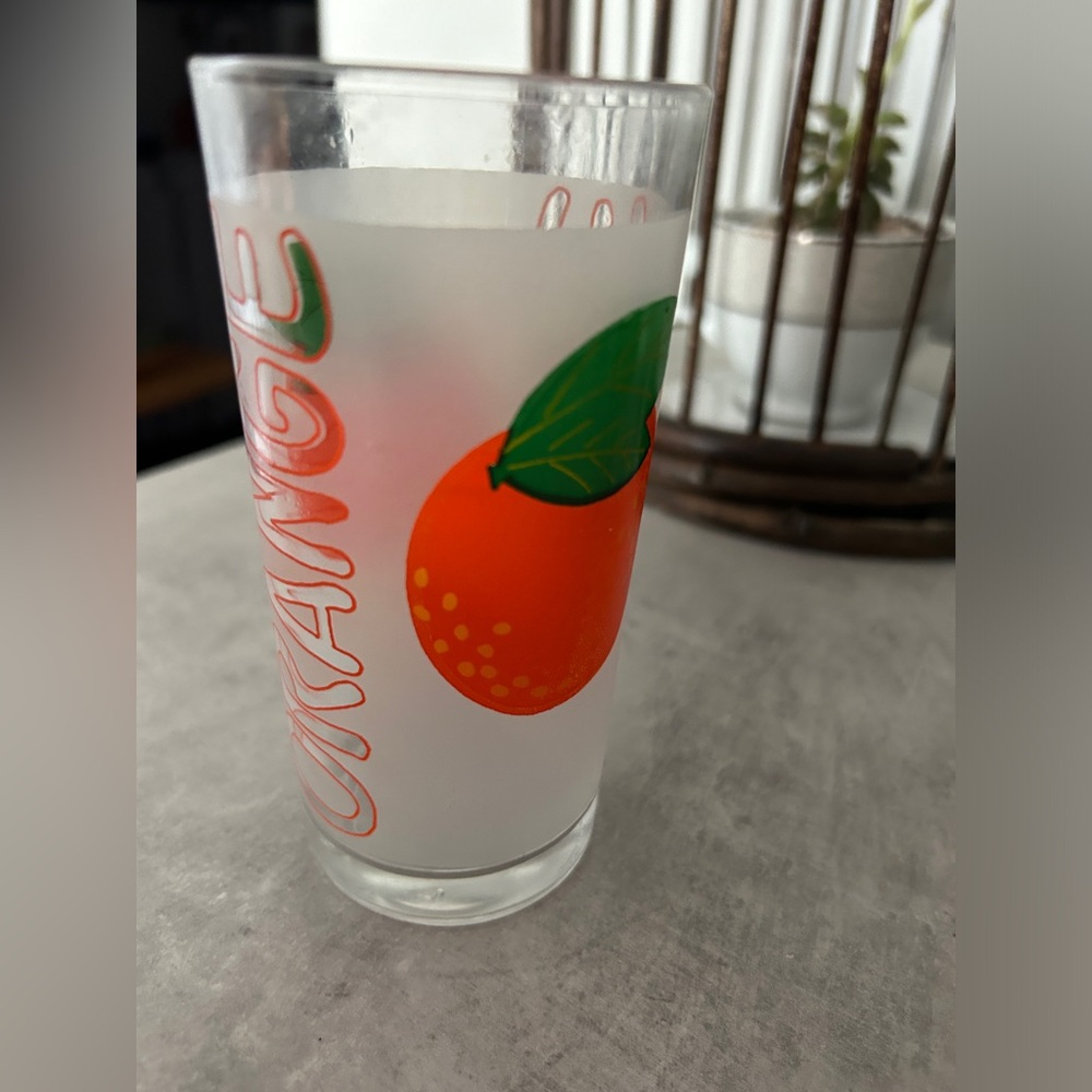 Vintage frosted juice glass.